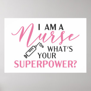 Cute Nurse word art decor poster