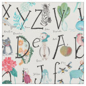 Cute nursery Alphabet kinder ABC Illustratie Stof (Close Up)