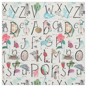 Cute nursery Alphabet kinder ABC Illustratie Stof
