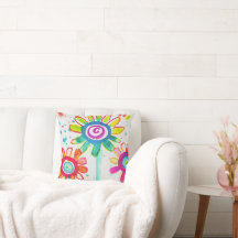 Cute Nursery Art kleurrijke florale illustratie