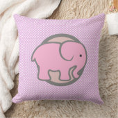 Cute Nursery Decor Pink Elephant Polka puntpatroon Kussen (Deken)