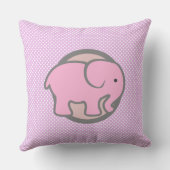 Cute Nursery Decor Pink Elephant Polka puntpatroon Kussen (Achterkant)