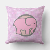 Cute Nursery Decor Pink Elephant Polka puntpatroon Kussen (Voorkant)