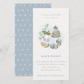 Cute Nursery Essential Blue Boy Baby shower nodigt Bedankkaart (Voorkant / Achterkant)