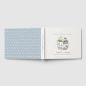Cute Nursery Essential Leafy Blue Boy Baby shower Gastenboek (Volledig)