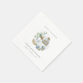 Cute Nursery Essential Leafy Blue Boy Baby shower Servet (Hoek)