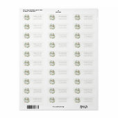 Cute Nursery Essential Leafy Green Address Etiket (Full Sheet)