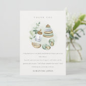 Cute Nursery Essential Leafy Green Baby shower Bedankkaart (Staand voorkant)