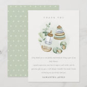 Cute Nursery Essential Leafy Green Baby shower Bedankkaart (Voorkant / Achterkant)