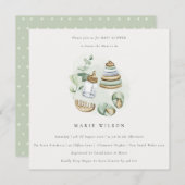 Cute Nursery Essential Leafy Green Baby shower Kaart (Voorkant / Achterkant)