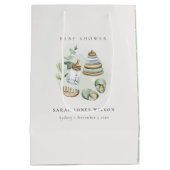 Cute Nursery Essential Leafy Green Baby shower Medium Cadeauzakje (Achterkant)
