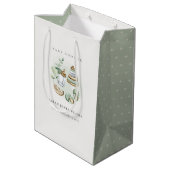 Cute Nursery Essential Leafy Green Baby shower Medium Cadeauzakje (Achterkant Gekanteld)