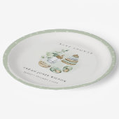 Cute Nursery Essential Leafy Green Baby shower Papieren Bordje (Gekanteld)