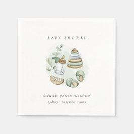 Cute Nursery Essential Leafy Green Baby shower Servet