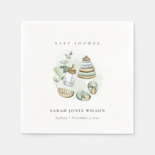 Cute Nursery Essential Leafy Green Baby shower Servet