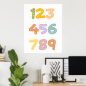 Cute Nursery Numbers Colorful Poster (Thuiskantoor)