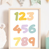 Cute Nursery Numbers Colorful Poster