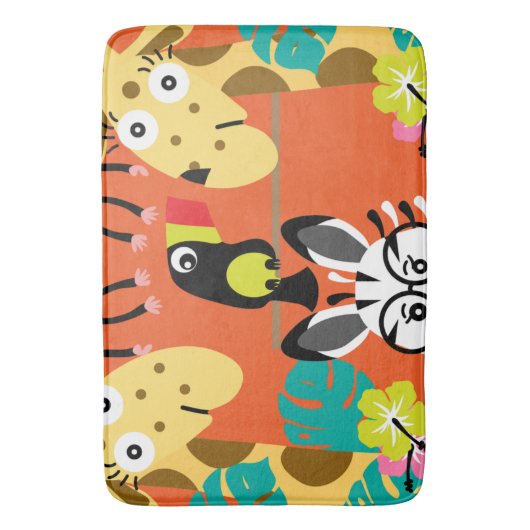 Cute nursery oerwoud decor badmat (Voorkant Verticaal)