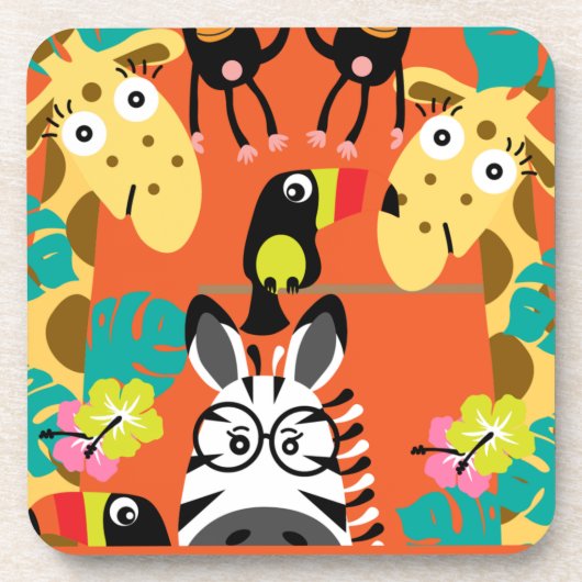 Cute nursery oerwoud decor bier onderzetter (Voorkant)
