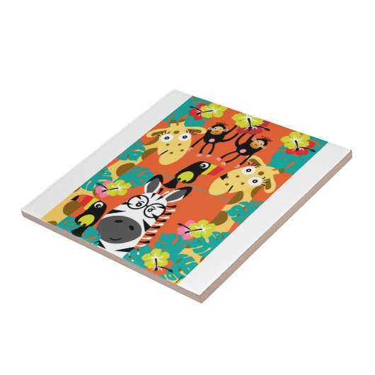 Cute nursery oerwoud decor tegeltje (Zijkant)