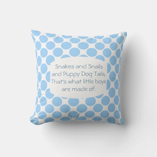 Cute Nursery Pillow voor baby boy, blauwe polka do Kussen (Voorkant)
