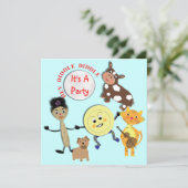 Cute Nursery Rhyme Thleparty Invitation Kaart (Staand voorkant)