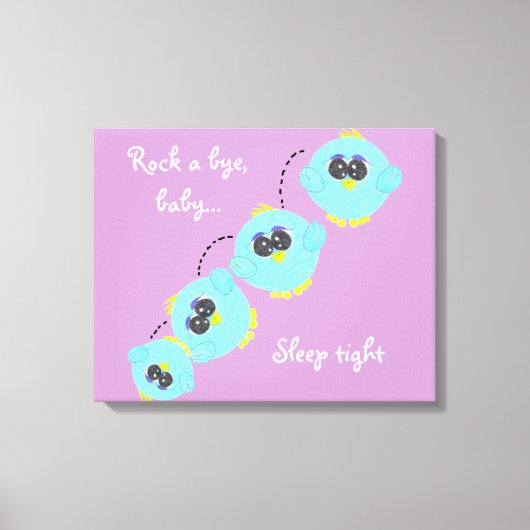 Cute Nursery Room Bird Cartoon Canvas Afdruk (Voorkant)