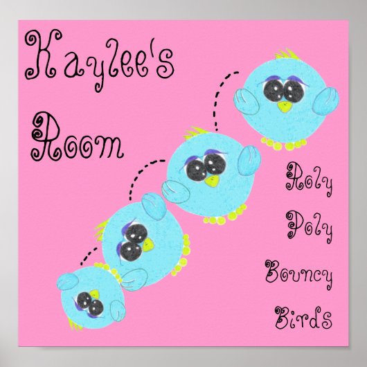 Cute Nursery Room Bird Poster (Voorkant)