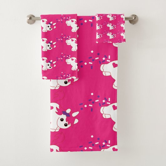 Cute Nursery Unicorn Decor Bad Handdoek (Insitu)
