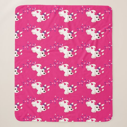 Cute Nursery Unicorn Decor Sherpa Deken (Voorkant)