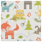 Cute Nursery Woodland Animals Stof (Close Up)