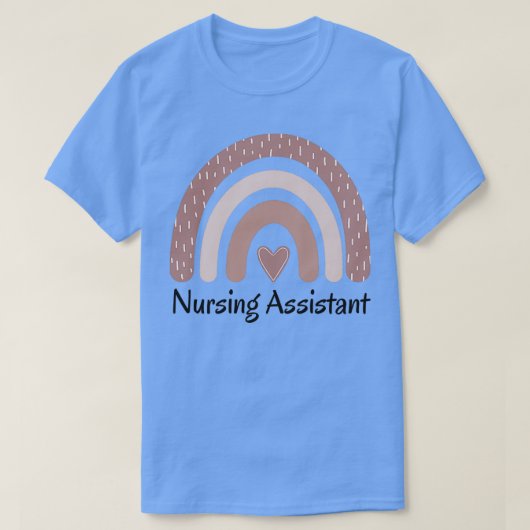 Cute Nursing Assistant Rainbow met hart T-shirt (Design voorkant)