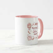 Cute Nursing Mug – Nursing Is a Work of Heart  Mok (Voorkant rechts)