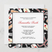 Cute Nursing School RN Black Afstuderen Square Kaart (Achterkant)