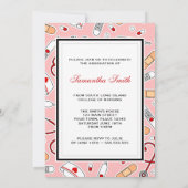 Cute Nursing School RN Roze Afstuderen Uitnodigen Kaart (Achterkant)