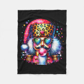 Cute Nutcracker Blowing Bubble Gum Nk Christmas Pa Fleece Deken (Voorkant)