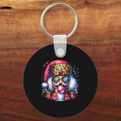 Cute Nutcracker Blowing Bubble Gum Nk Christmas Pa Sleutelhanger (Voorkant)