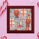 Cute Nutcracker Christmas Pattern Custom Nmae Cadeaudoosje<br><div class="desc">Cute Nutcracker Pattern,  Blue Pink and Red,  Custom name for Merry Christmas Gift</div>