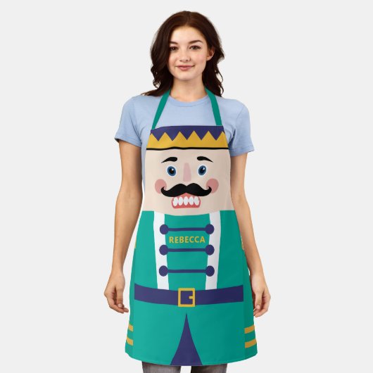 Cute Nutcracker Solider Costume Green Versie Schort (Gedragen)