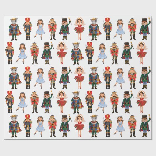 Cute Nutcracker Winter Holiday Kerstparty Cadeaupapier (Vlak)