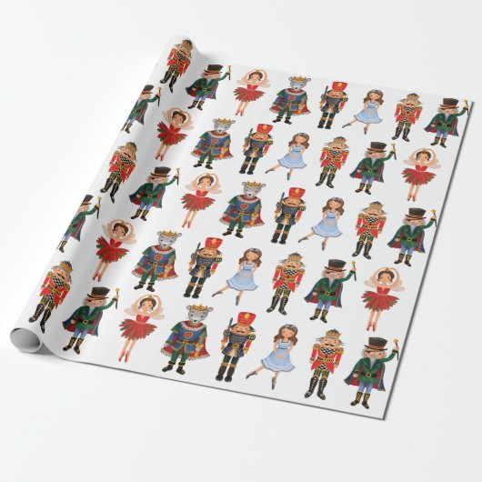Cute Nutcracker Winter Holiday Kerstparty Cadeaupapier (Uitgerold)