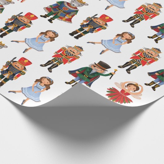 Cute Nutcracker Winter Holiday Kerstparty Cadeaupapier (Hoek)