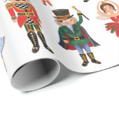 Cute Nutcracker Winter Holiday Kerstparty Cadeaupapier (Rol Hoek)