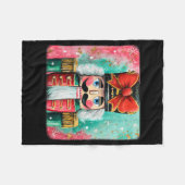 Cute Nutcracker Xmas Bows Christmas Pjs Girl Women Fleece Deken (Voorkant (Horizontaal))