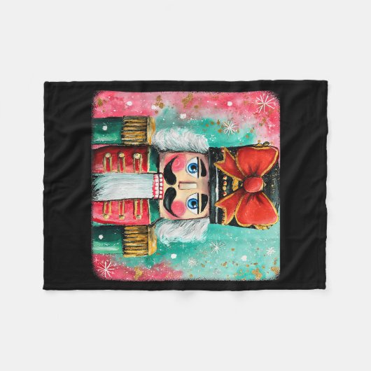 Cute Nutcracker Xmas Bows Christmas Pjs Girl Women Fleece Deken (Voorkant (Horizontaal))