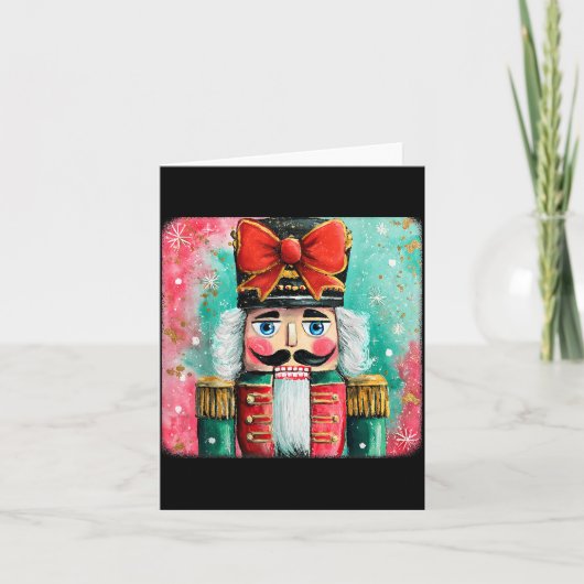 Cute Nutcracker Xmas Bows Christmas Pjs Girl Women Kaart (Voorkant)