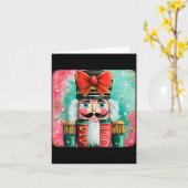 Cute Nutcracker Xmas Bows Christmas Pjs Girl Women Kaart (Gele Bloem)