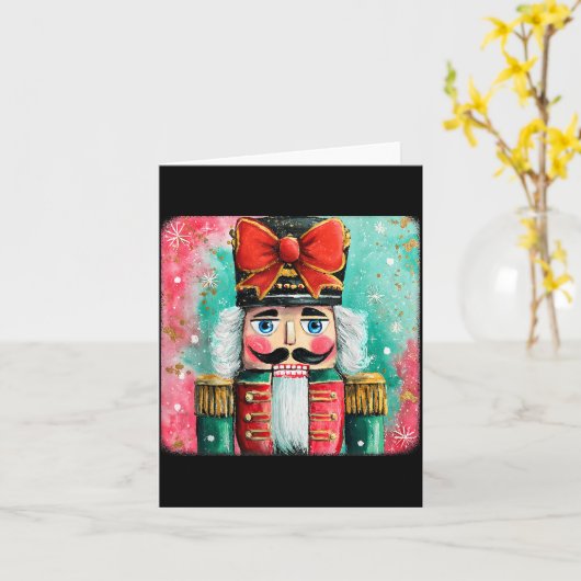 Cute Nutcracker Xmas Bows Christmas Pjs Girl Women Kaart (Gele Bloem)