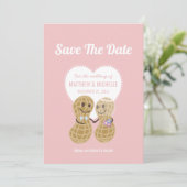 Cute Nuts over elkaar roze whisky bruiloft Save The Date (Staand voorkant)