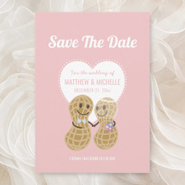 Cute Nuts over elkaar roze whisky bruiloft Save The Date
